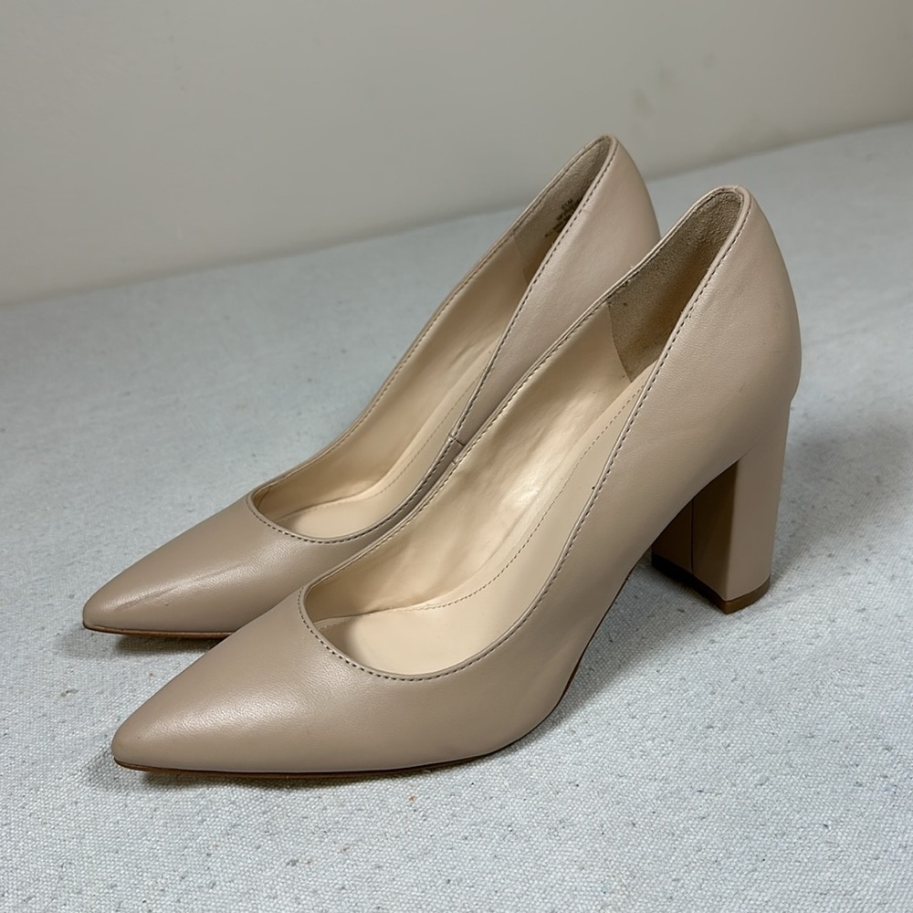 Marc Fisher Nude Block Heel Pumps Size 6.5 - Picture 13 of 15